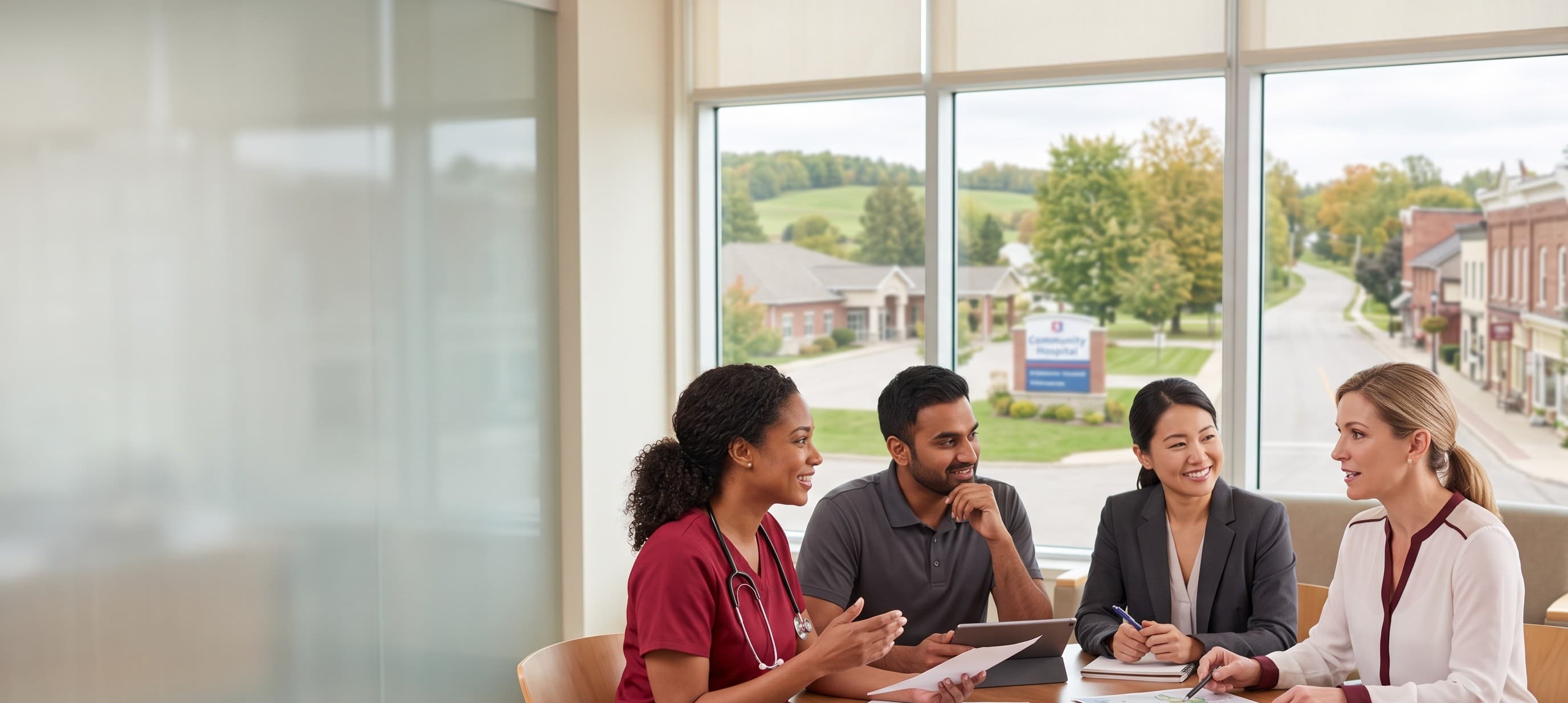 Healthcare professionals at work, illustrating the SkilzCanada healthcare careers and rural Ontario relocation webinar